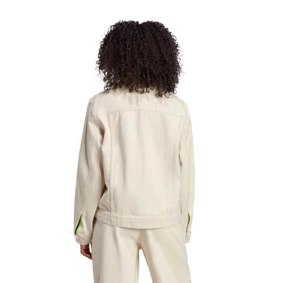 Adidas X KSENIASCHNAIDER 3-Stripe Denim Jacket Women's Size XS NATURAL TAN NEW - Picture 13 of 14